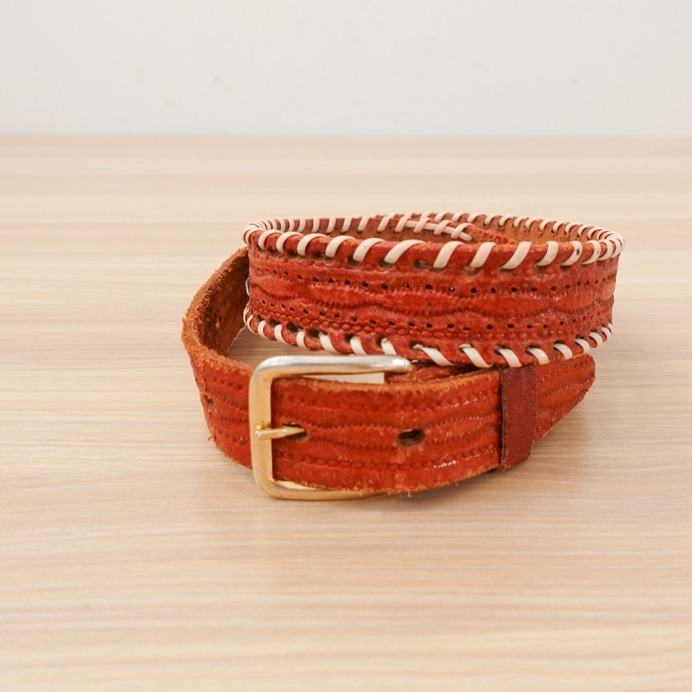 Western Belt Womens XS Native Aztec Tribal Boho Tooled Embroidered Southwestern
